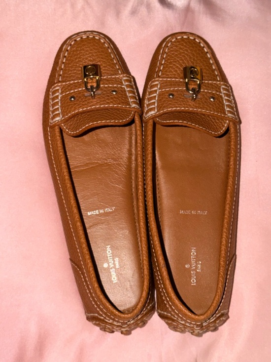 Louis Vuitton Shoes - Louis Vuitton Tan Leather Driving Loafers with Lock